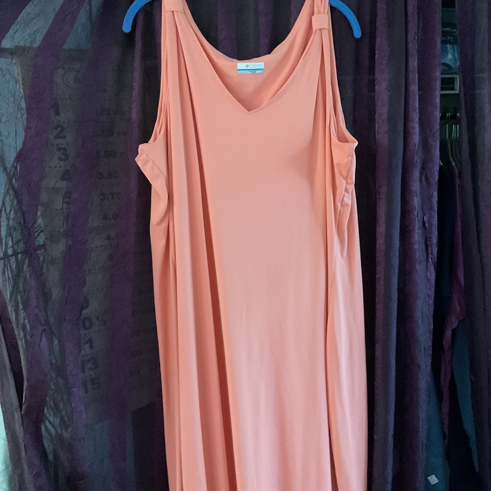 Elegant Coral Sleeveless Dress